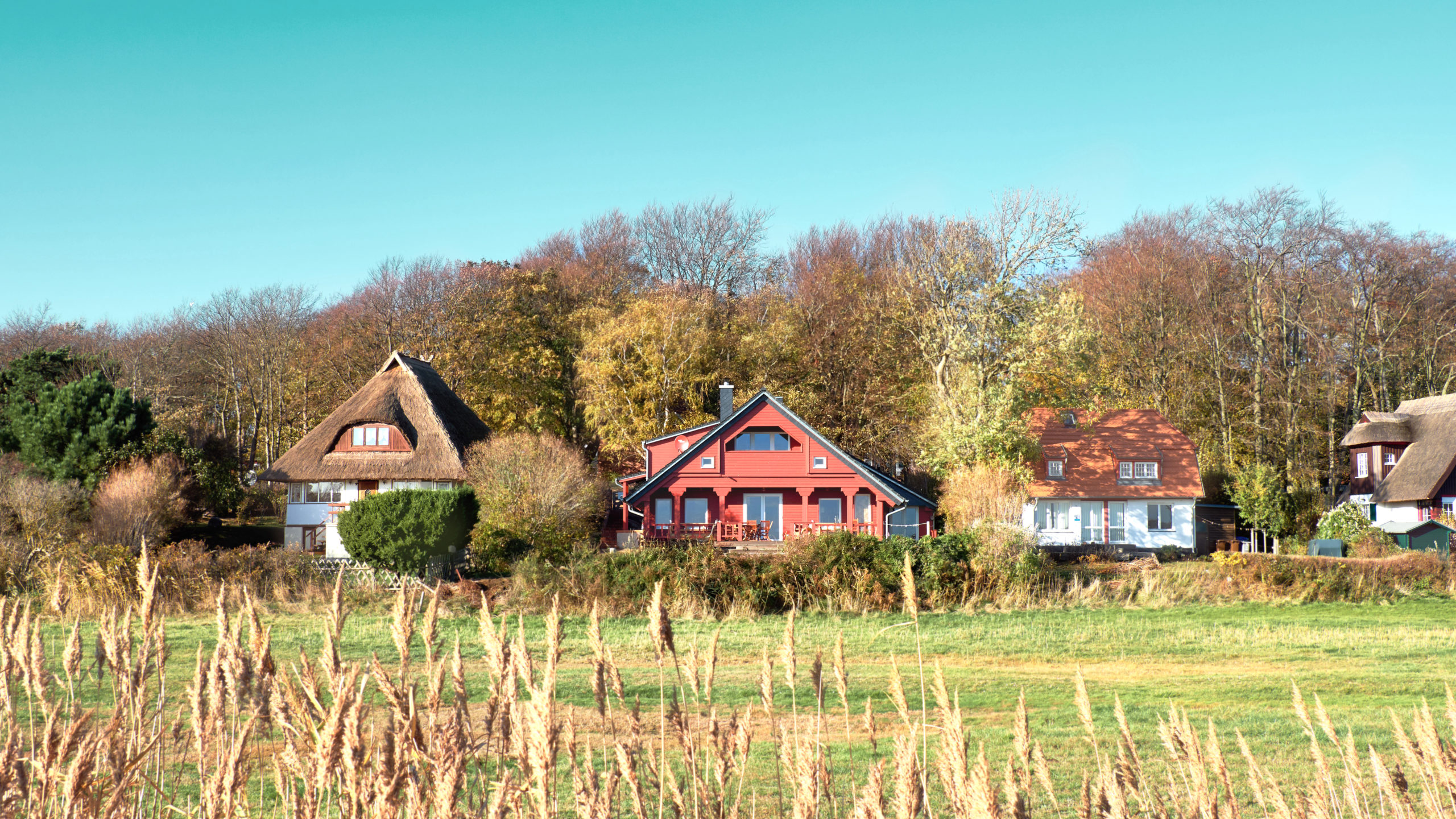 Traditional houses in Kloster, village on the North of Hiddensee